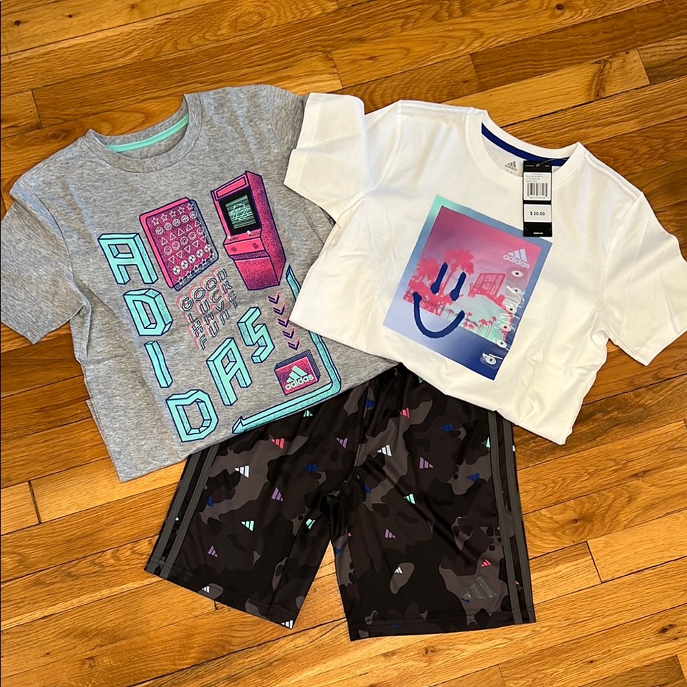 Adidas Kids Graphic T-Shirts and Shorts Set